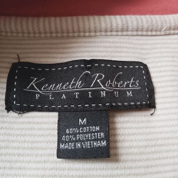 Kenneth Roberts Orange Pink Long Sleeve Quarter Zip Sweater Men's Size Medium - Picture 3 of 12